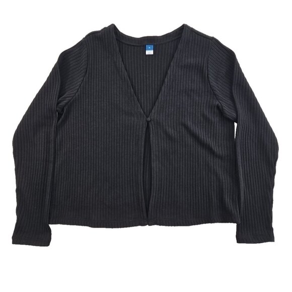 Old Navy Sweater Women's Size L Black Single Button Ribbed Knit Cardigan EUC - Picture 1 of 14